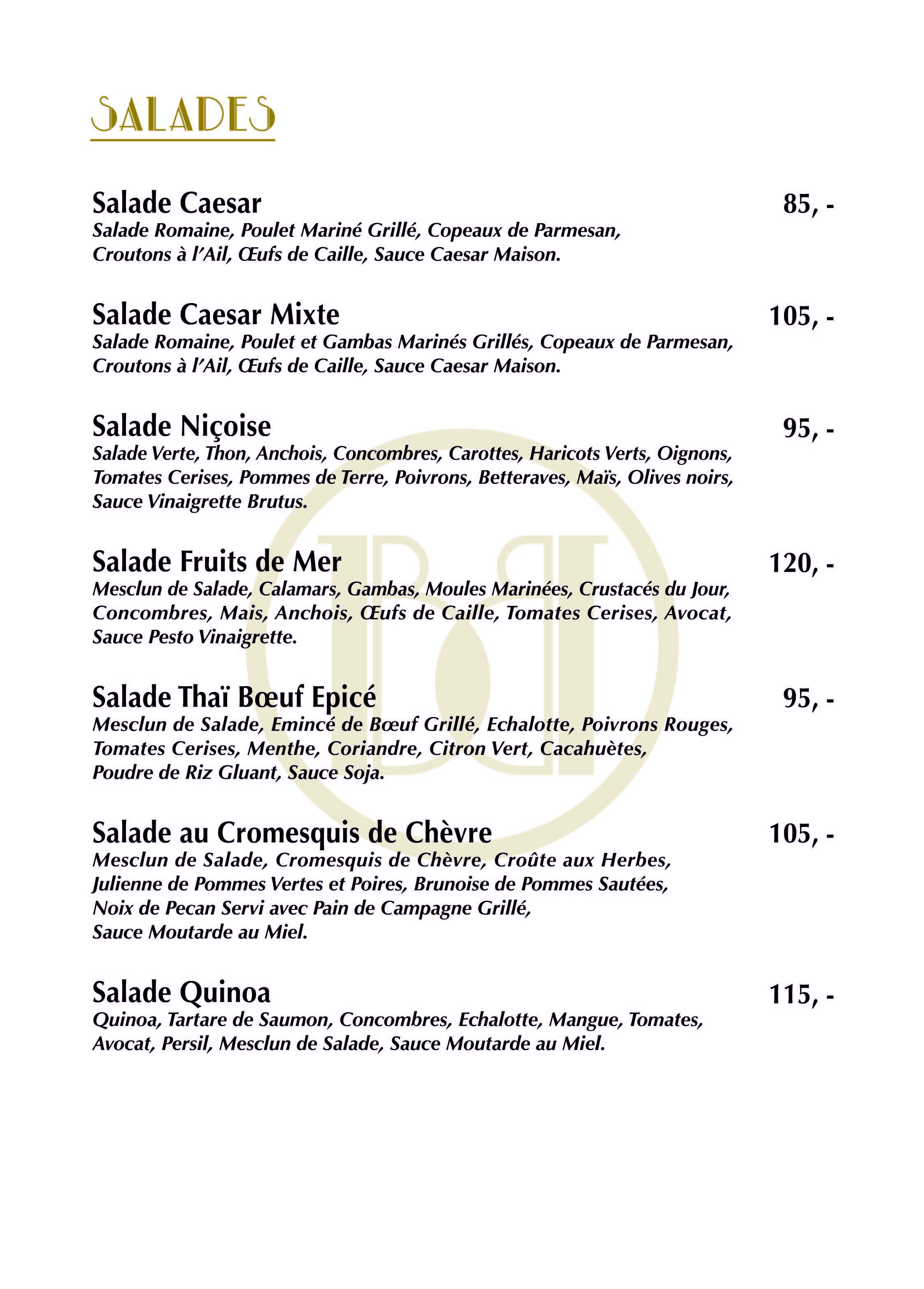 Balthazar Menu Page 1